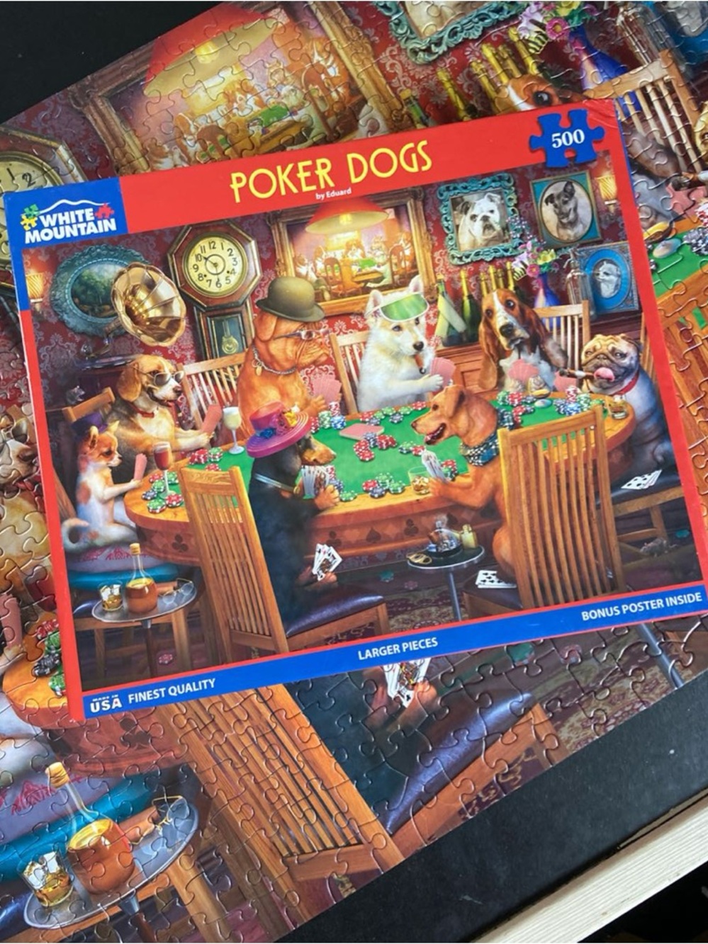 Poker Dogs 500-Piece Jigsaw Puzzle by White Mountain - 🎨 Eduard